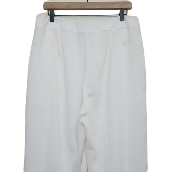 Eileen Fisher Wide Leg White Pleated Trouser Pants Medium - Picture 3 of 8